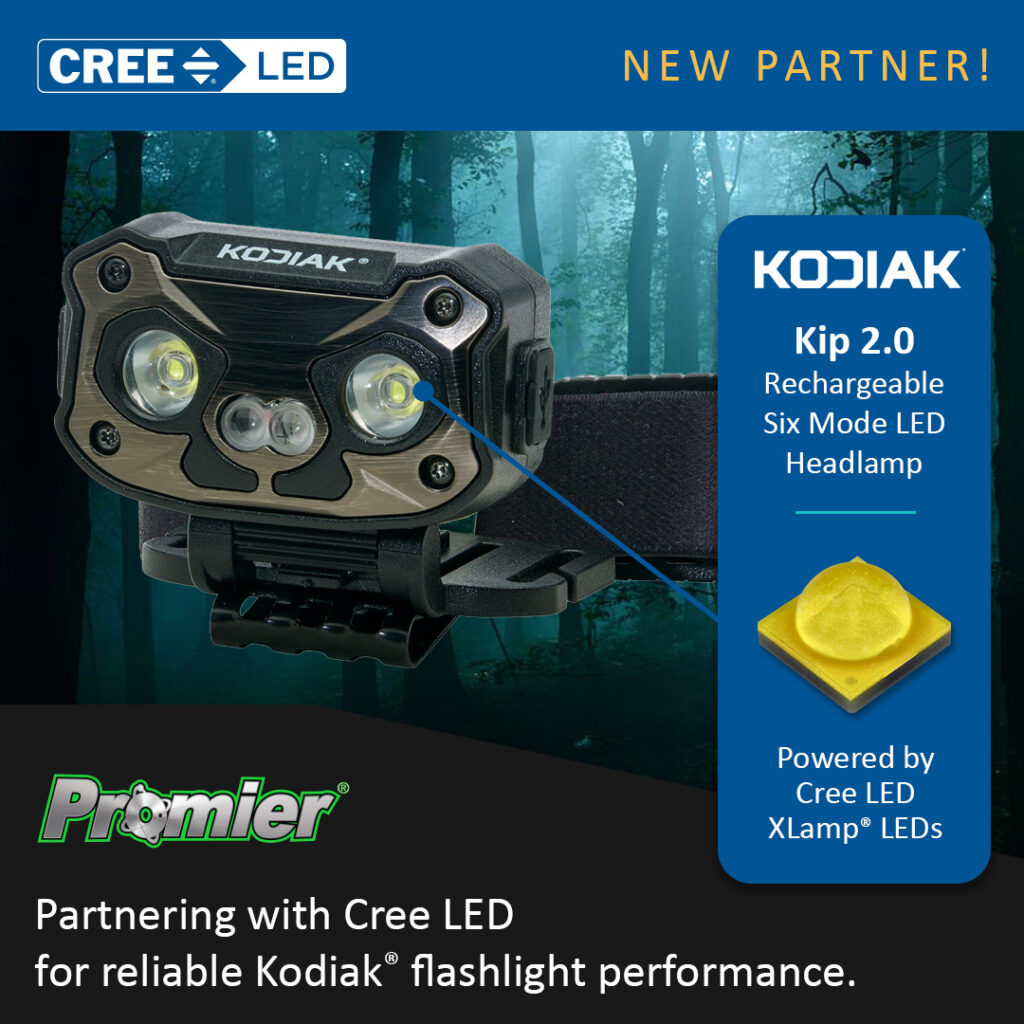 Cree LED and Promier Products are partnering to bring high-performance LED technology to select Kodiak flashlights.