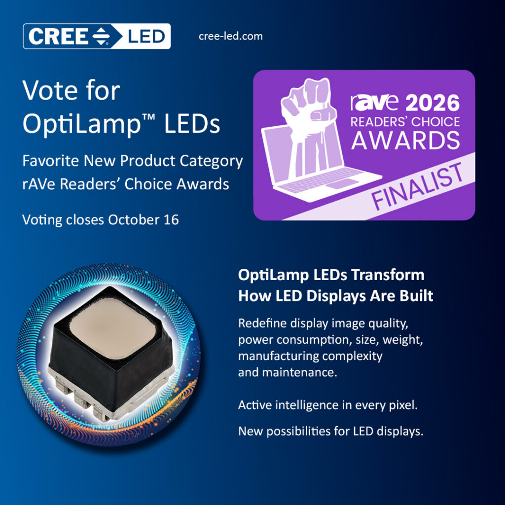 Vote for Cree LED's OptiLamp LEDs for Favorite New Product in the rAVe Readers' Choice Awards